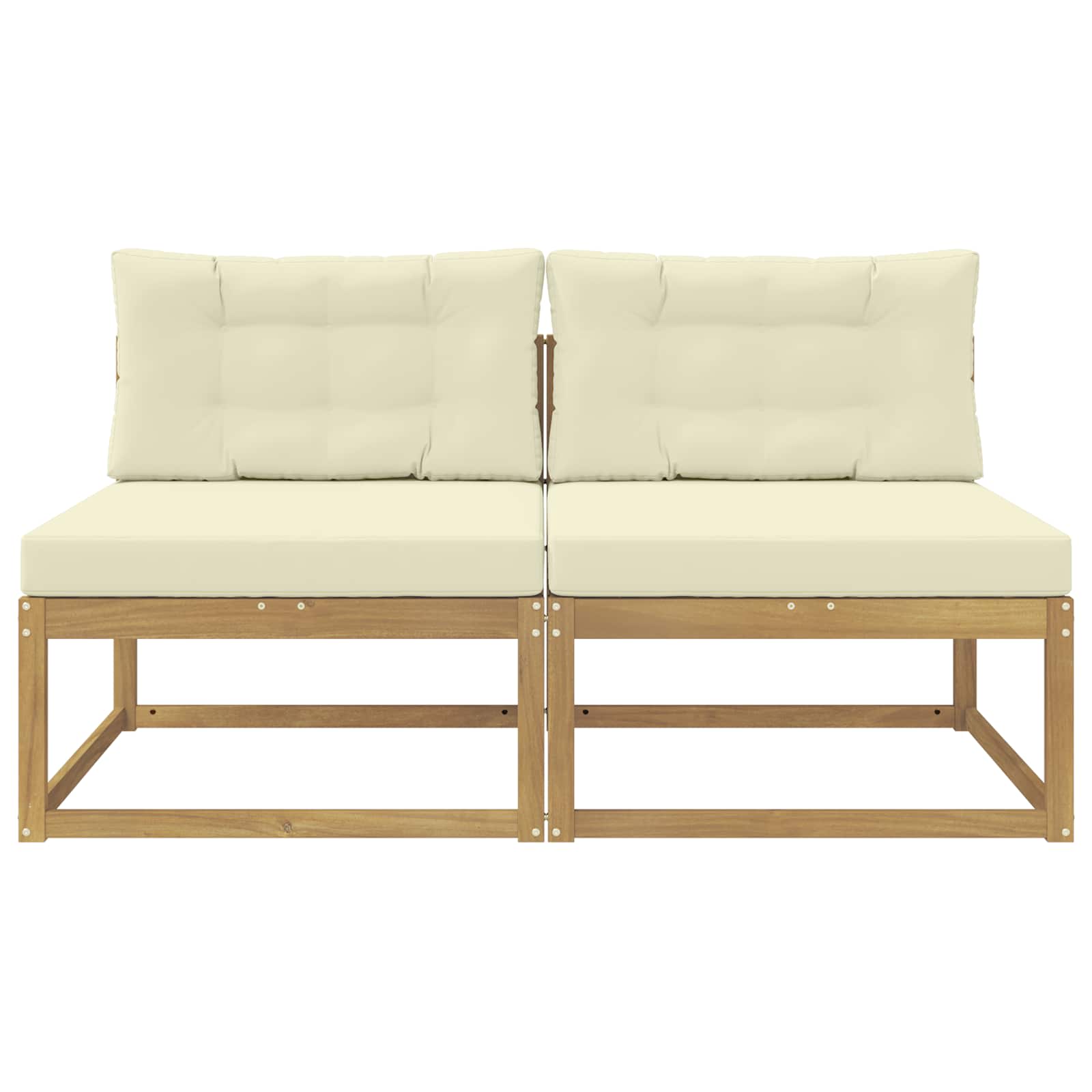 2 Stuk Buiten Midden Sofa Polyester Wit