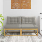 2 Piece Outdoor Middle Sofa Polyester White