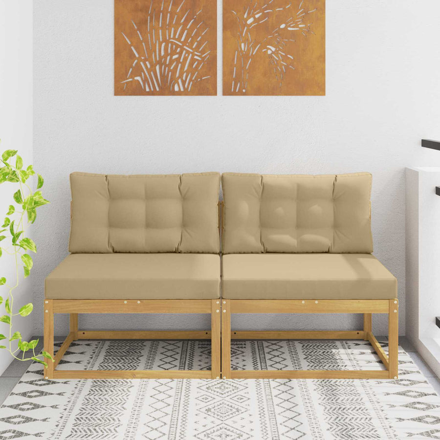 2 Stuk Buiten Midden Sofa Polyester Wit