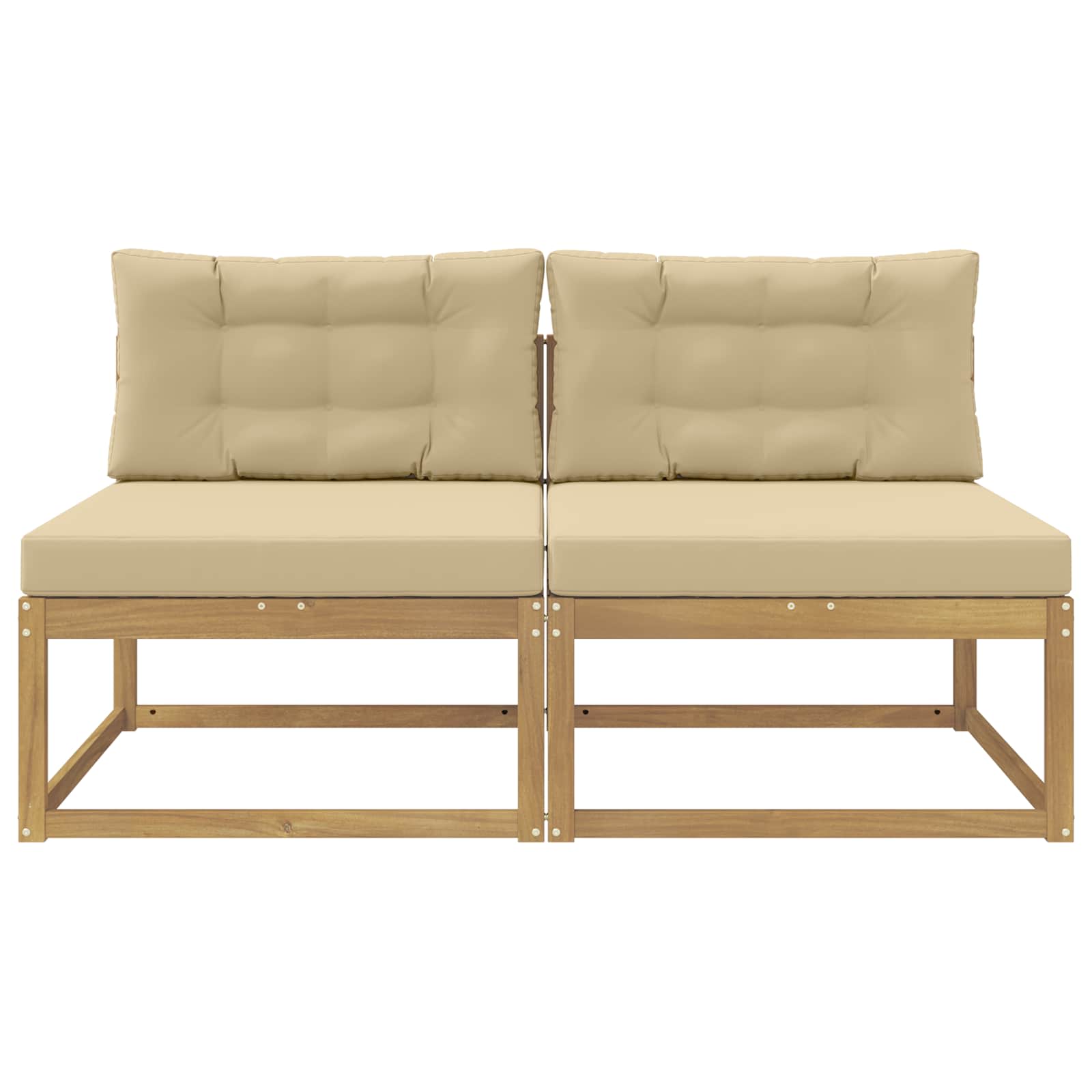 2 Stuk Buiten Midden Sofa Polyester Wit