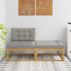 2 Piece Outdoor Ottoman Polyester White