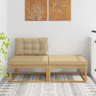 2 Piece Outdoor Ottoman Polyester White