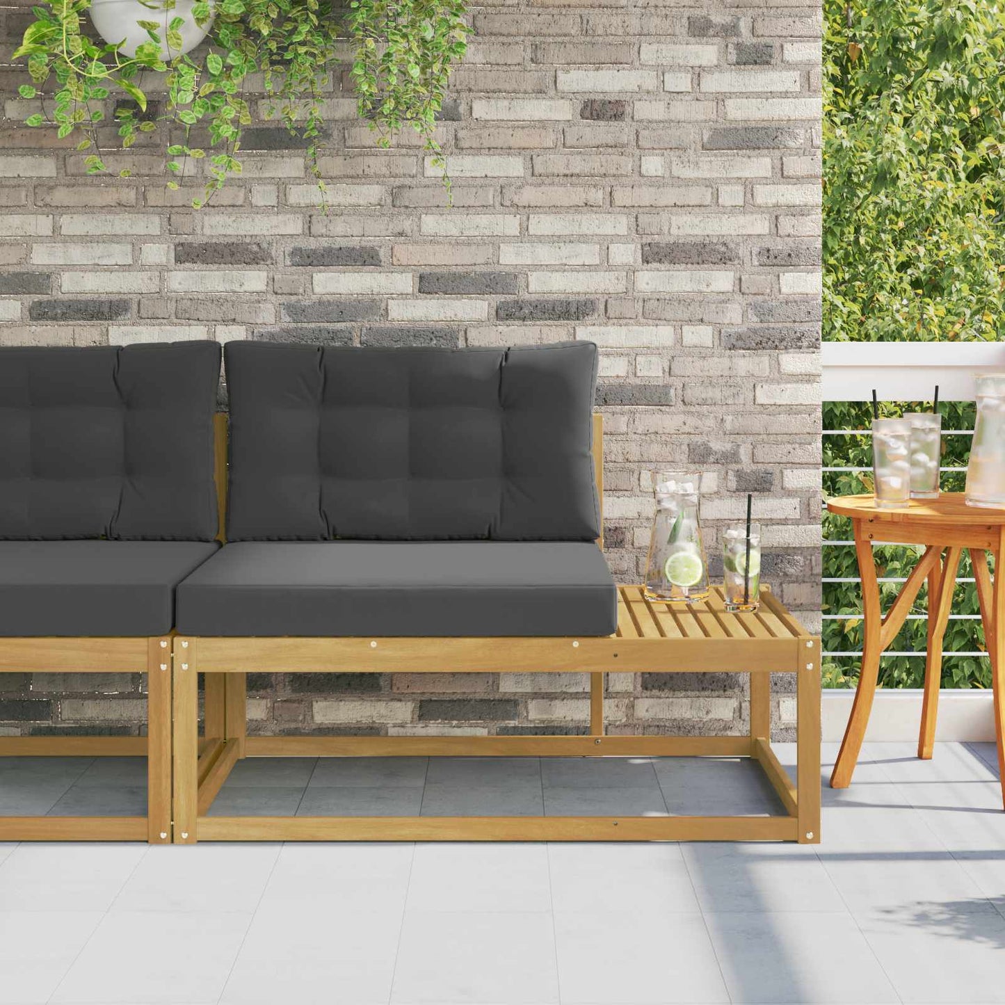 Buiten Eind Sofa met kussen Wit 115 x 83 x 73 cm Polyester