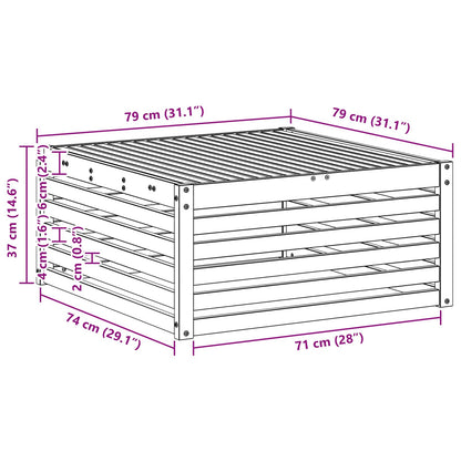Buiten Tafel Massief Acaciahout Wit 79 x 79 x 37 cm