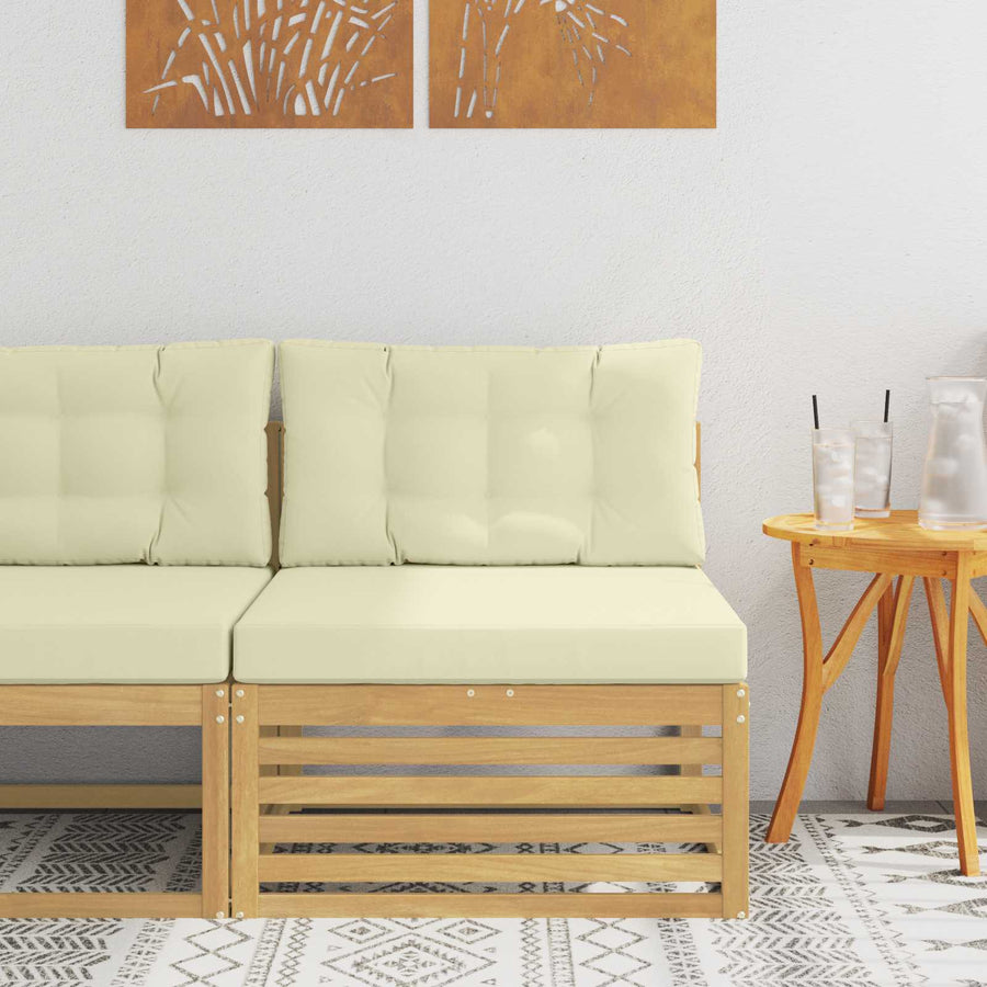 Buiten Midden Sofa Massief Acaciahout Wit 83 x 79 x 73 cm