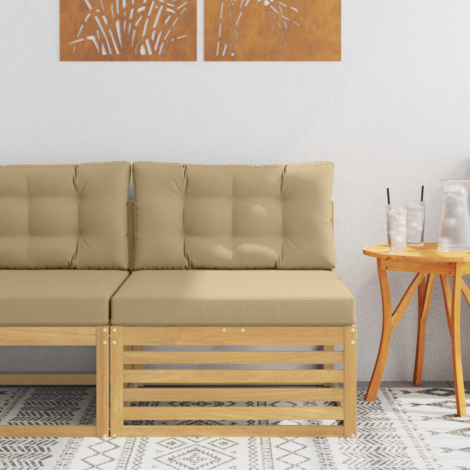 Buiten Midden Sofa Massief Acaciahout Wit