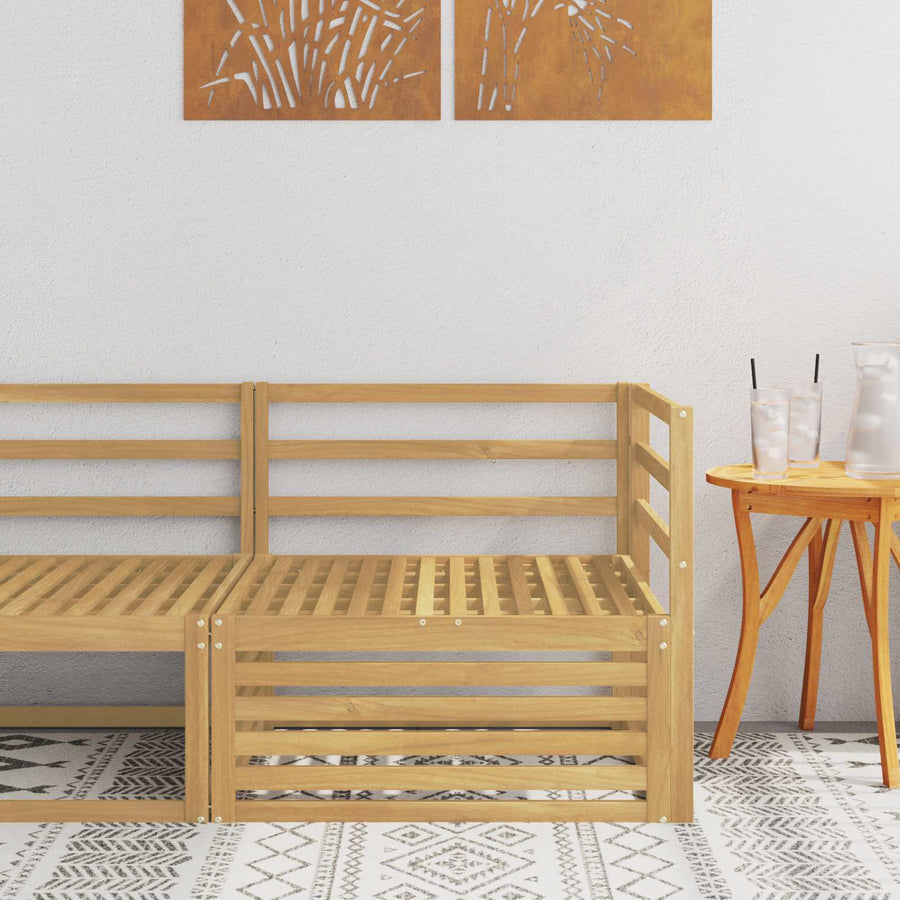 Buiten Hoek Sofa Massief Acaciahout Wit 83 x 83 x 73 cm
