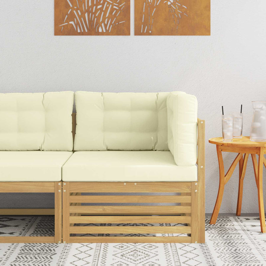 Buiten Hoek Sofa Massief Acaciahout Wit