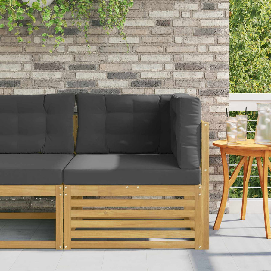 Buiten Hoek Sofa Massief Acaciahout Wit