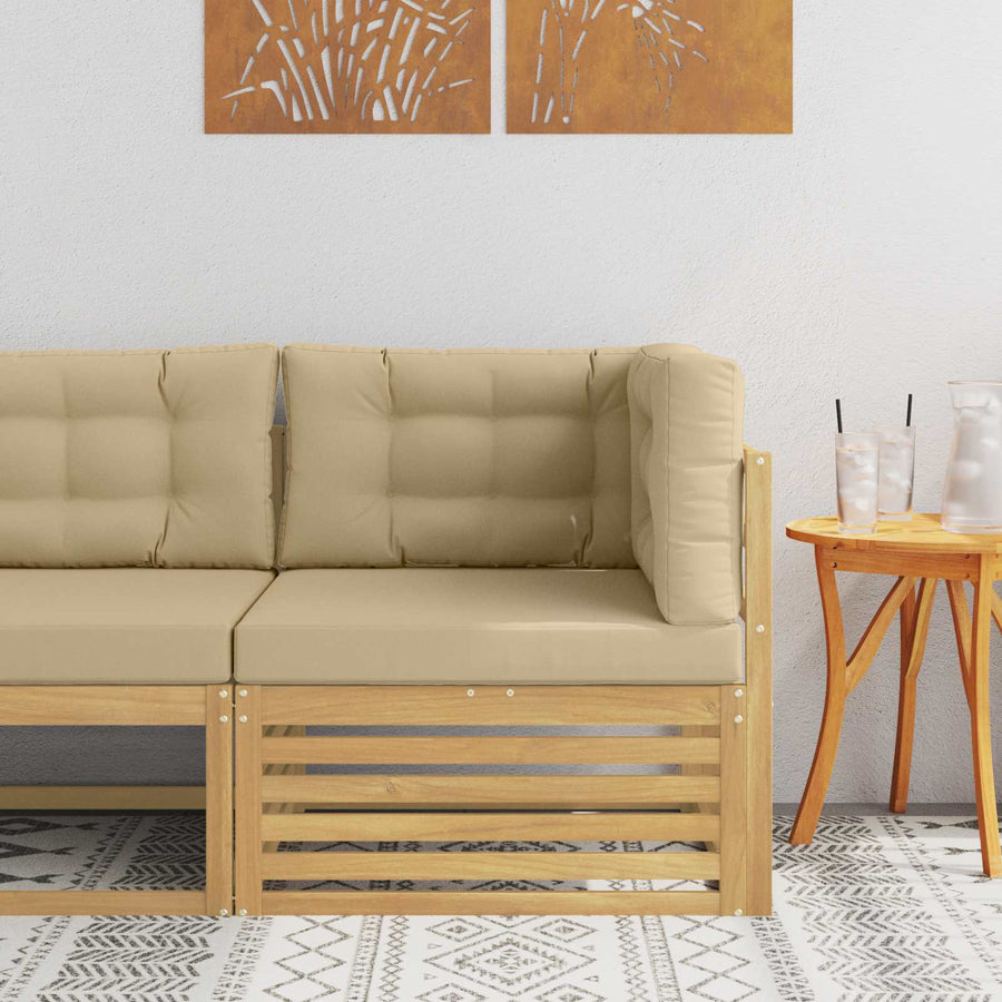 Buiten Hoek Sofa Massief Acaciahout Wit
