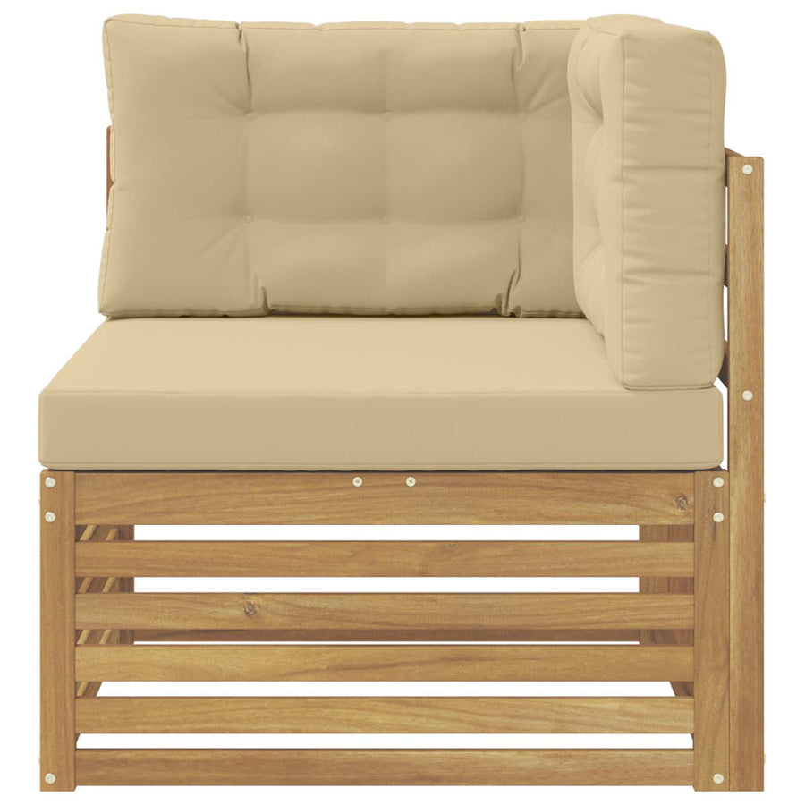 Buiten Hoek Sofa Massief Acaciahout Wit