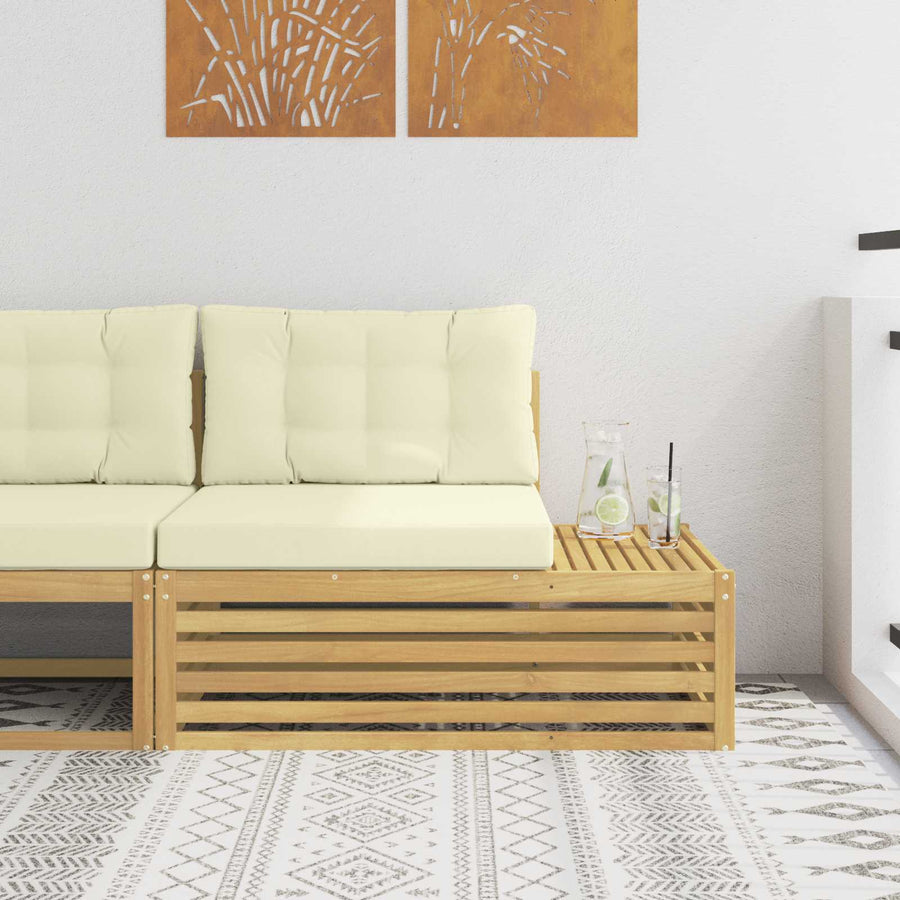 Buiten Eindbank Wit 115 x 83 x 73 cm Massief Acaciahout