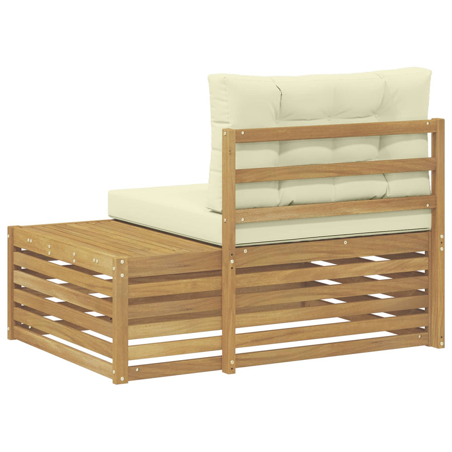 Buiten Eindbank Wit 115 x 83 x 73 cm Massief Acaciahout