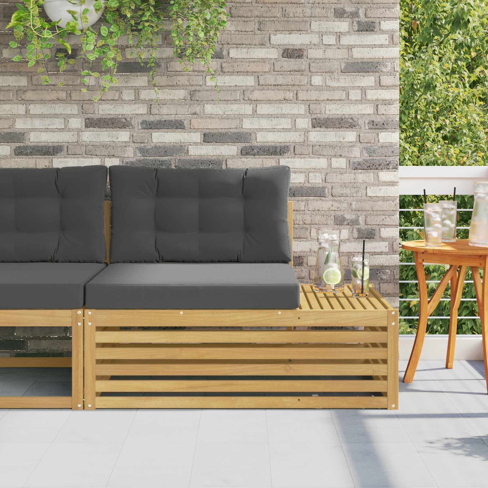 Buiten Eind Sofa Wit 115 x 83 x 73 cm Massief Acaciahout