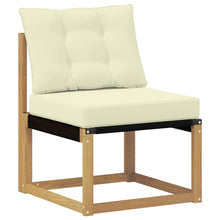 Buiten Midden Sofa Massief acaciahout en Textilene Stof Wit
