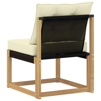 Buiten Midden Sofa Massief acaciahout en Textilene Stof Wit