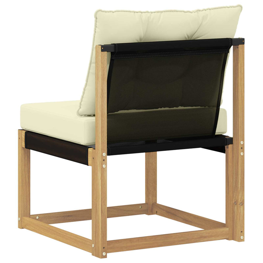 Buiten Midden Sofa Massief acaciahout en Textilene Stof Wit