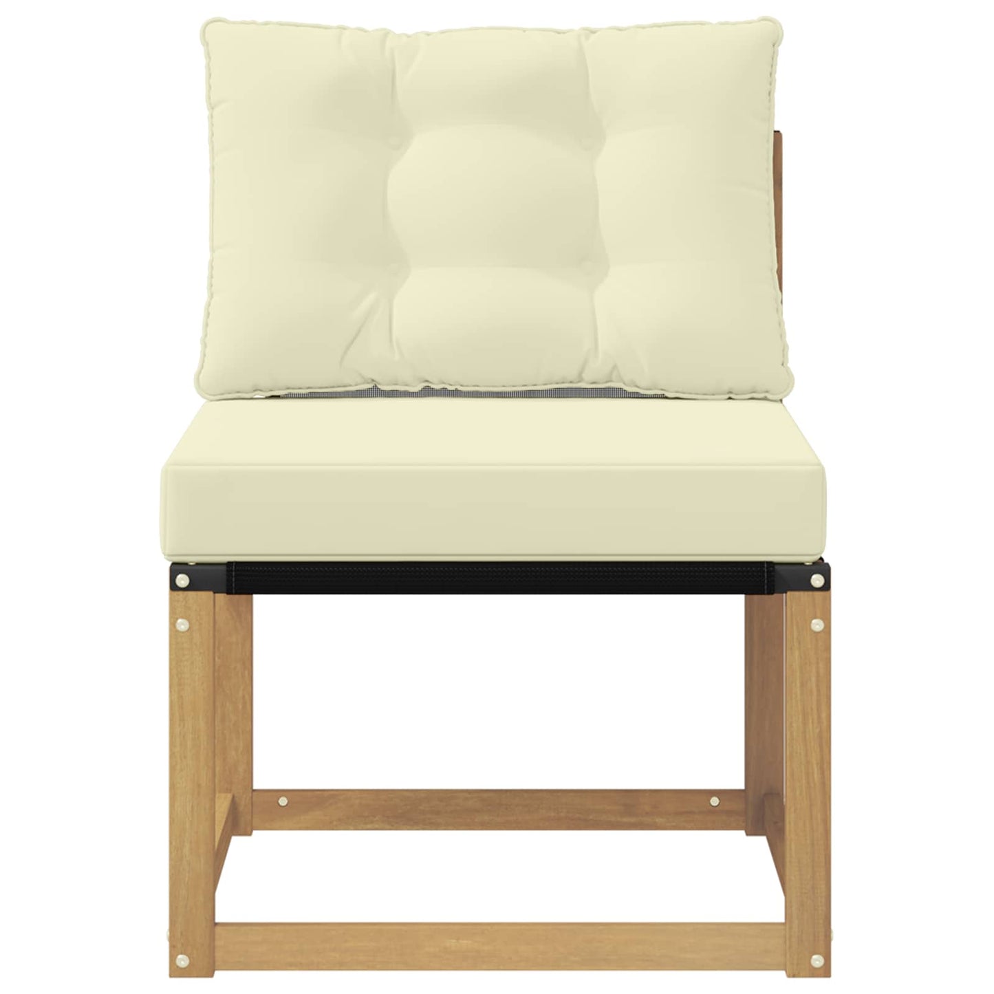 Buiten Midden Sofa Massief acaciahout en Textilene Stof Wit