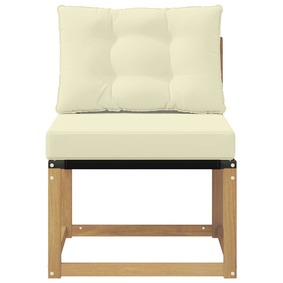 Buiten Midden Sofa Massief acaciahout en Textilene Stof Wit