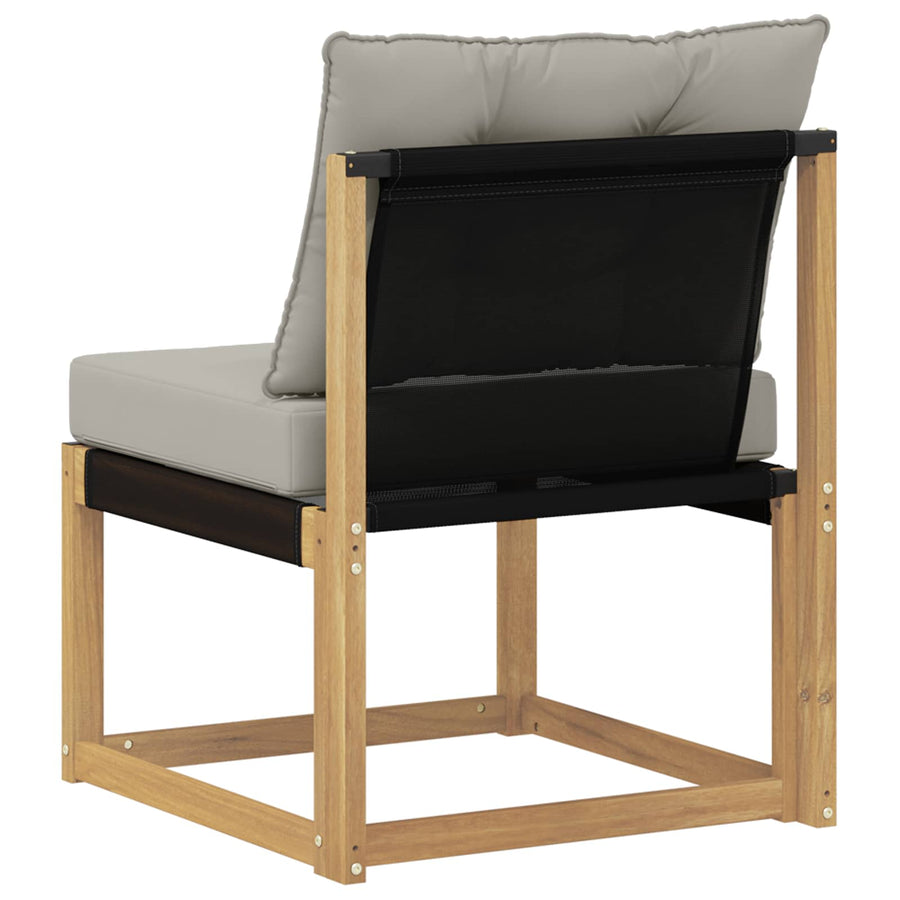 Buiten Midden Sofa Massief acaciahout en Textilene Stof Wit