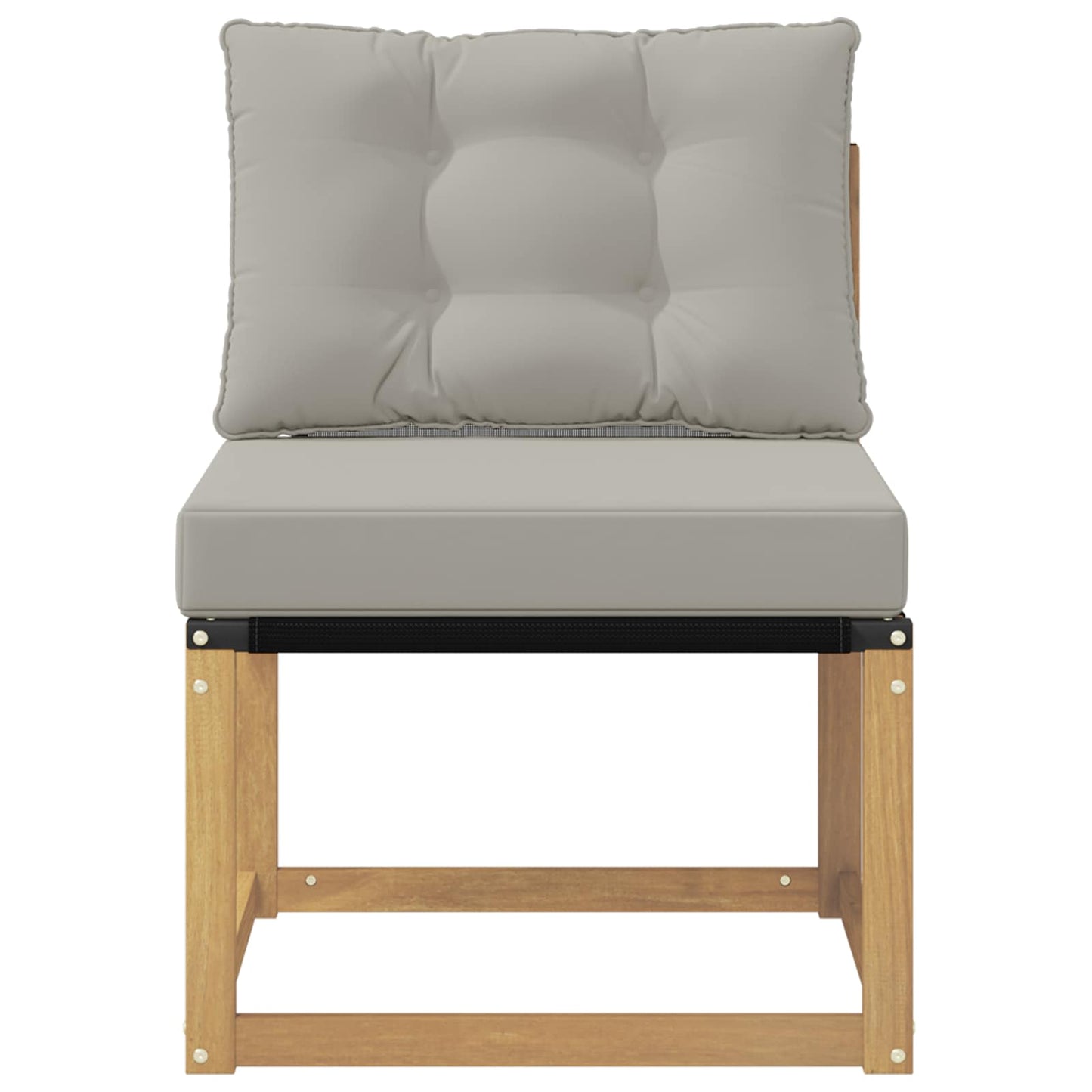 Buiten Midden Sofa Massief acaciahout en Textilene Stof Wit