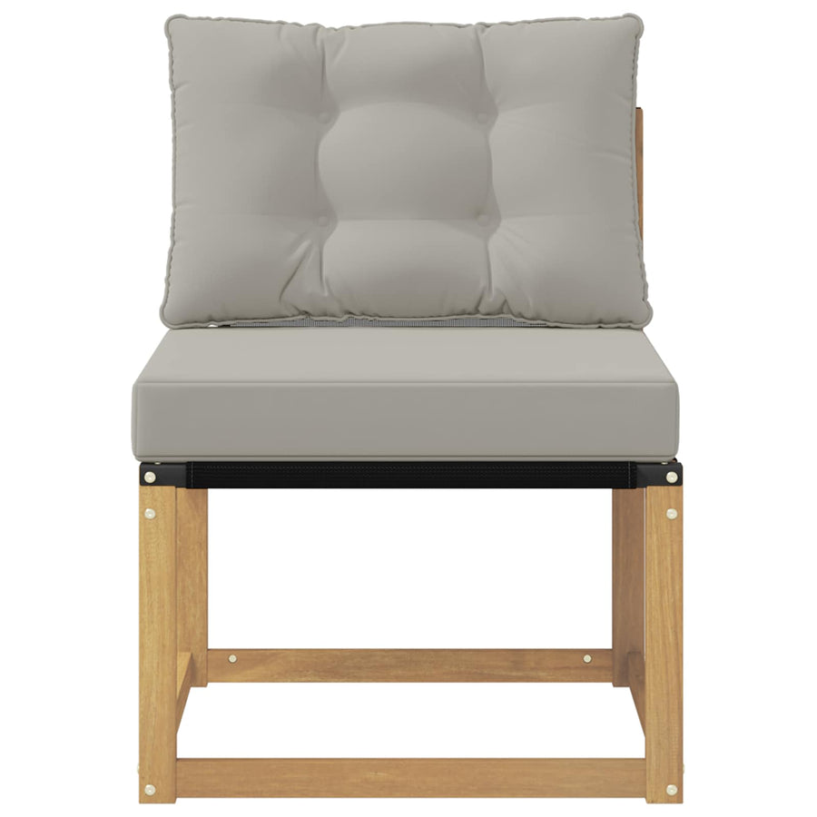 Buiten Midden Sofa Massief acaciahout en Textilene Stof Wit