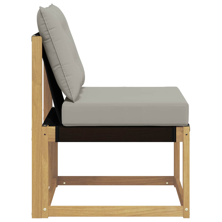 Buiten Midden Sofa Massief acaciahout en Textilene Stof Wit