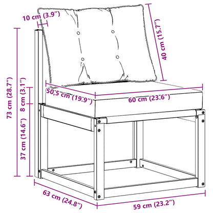 Buiten Midden Sofa Massief acaciahout en Textilene Stof Wit
