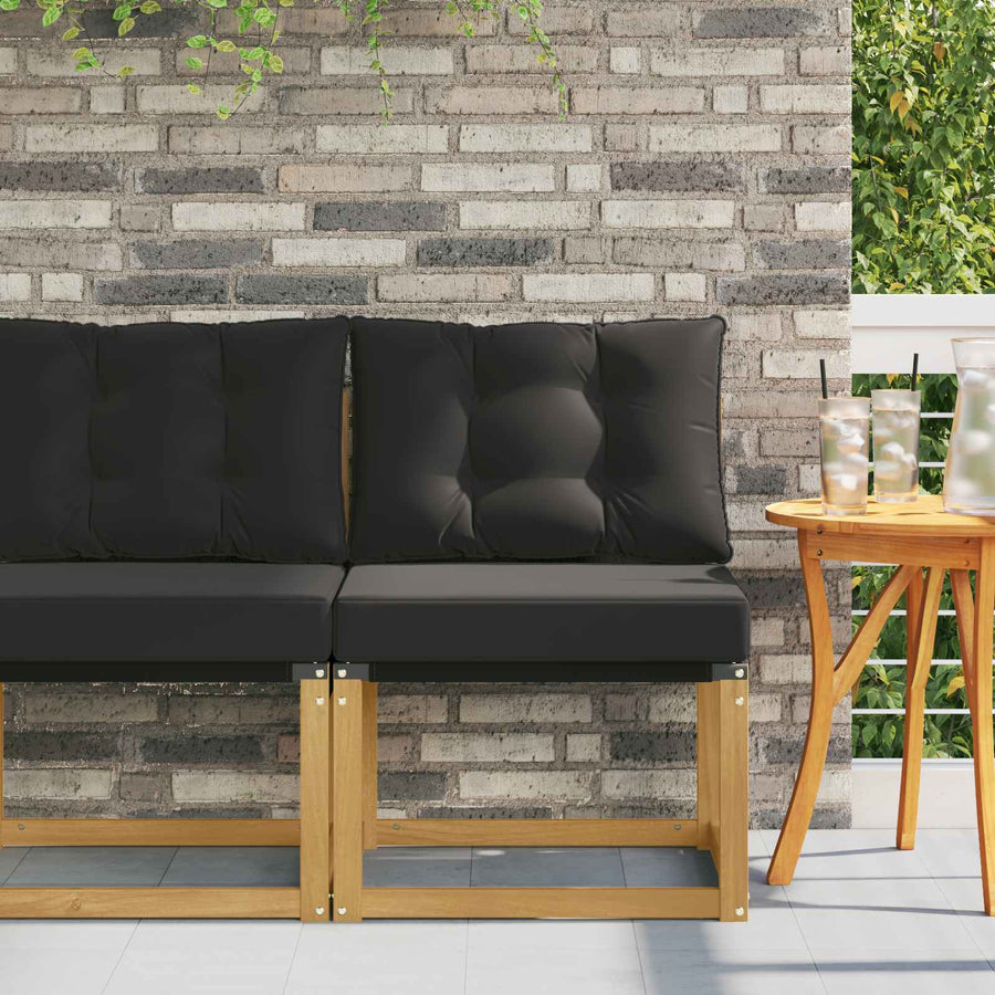 Buiten Midden Sofa Massief acaciahout en Textilene Stof Wit