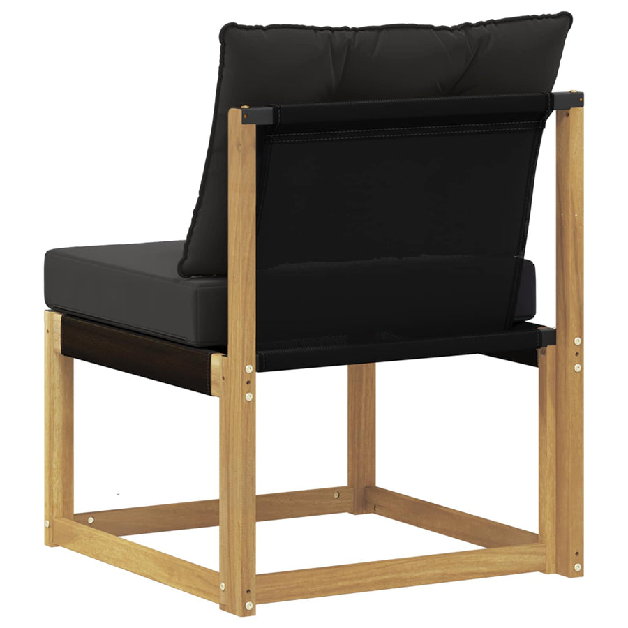 Buiten Midden Sofa Massief acaciahout en Textilene Stof Wit