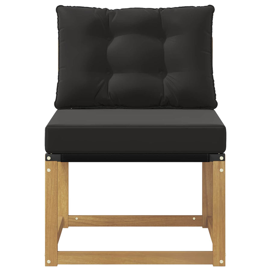 Buiten Midden Sofa Massief acaciahout en Textilene Stof Wit