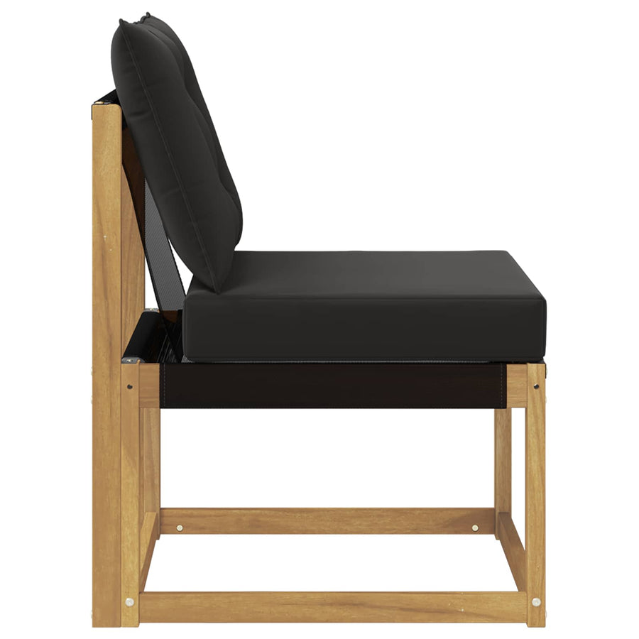 Buiten Midden Sofa Massief acaciahout en Textilene Stof Wit