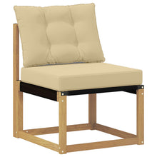 Buiten Midden Sofa Massief acaciahout en Textilene Stof Wit