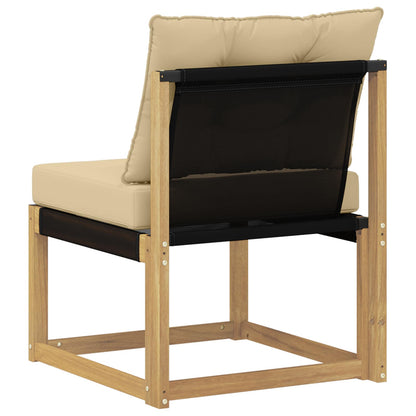 Buiten Midden Sofa Massief acaciahout en Textilene Stof Wit