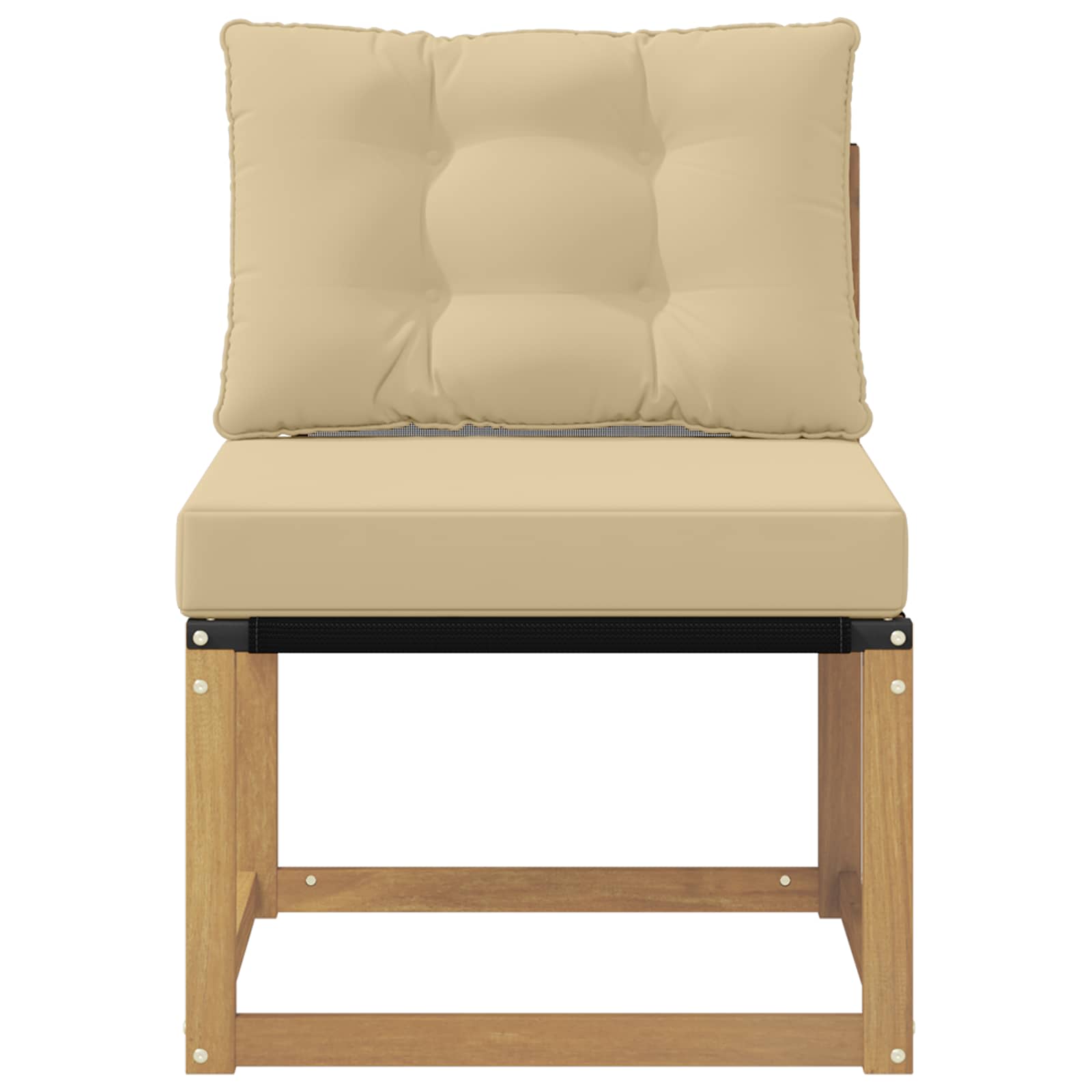 Buiten Midden Sofa Massief acaciahout en Textilene Stof Wit