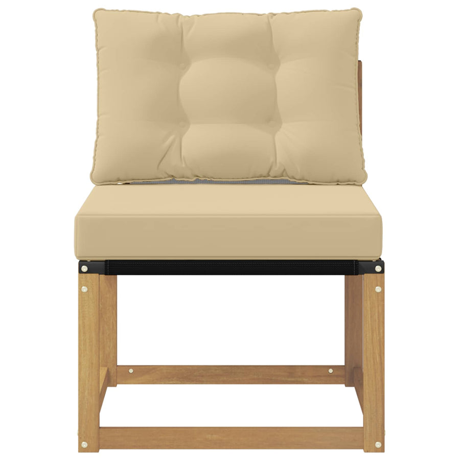Buiten Midden Sofa Massief acaciahout en Textilene Stof Wit