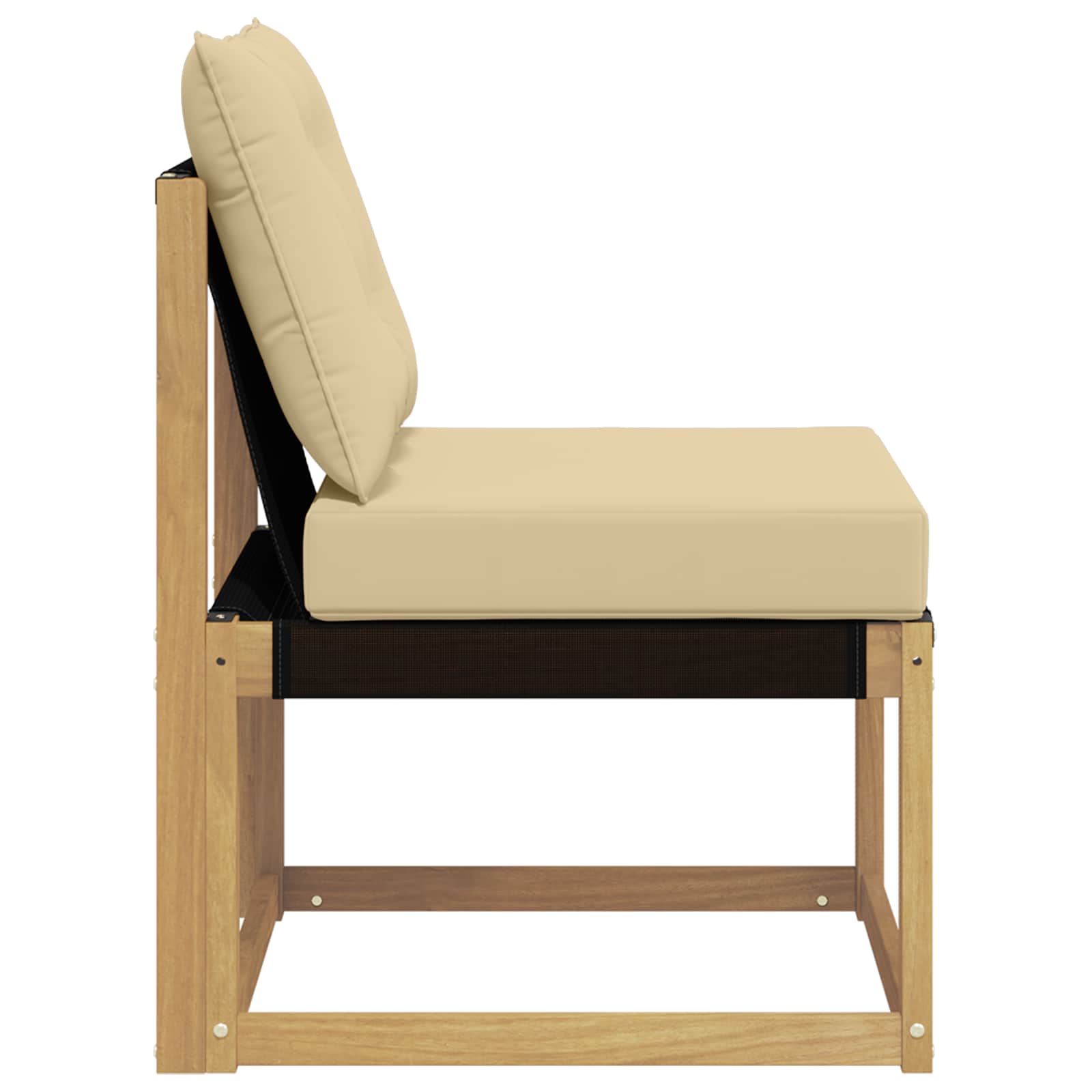 Buiten Midden Sofa Massief acaciahout en Textilene Stof Wit