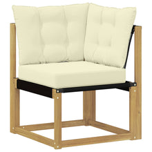 Buiten Hoek Sofa Massief acaciahout en Textilene Stof Wit
