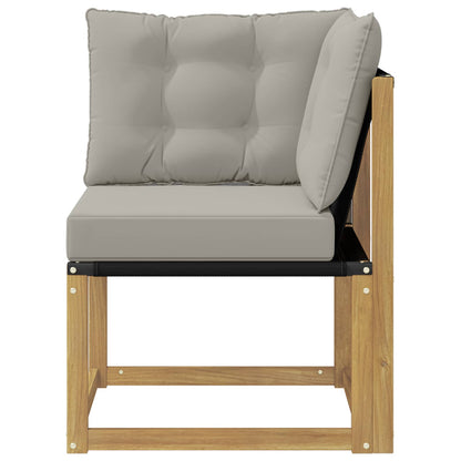 Buiten Hoek Sofa Massief acaciahout en Textilene Stof Wit