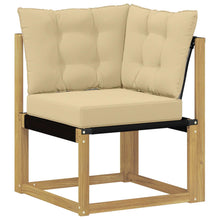 Buiten Hoek Sofa Massief acaciahout en Textilene Stof Wit