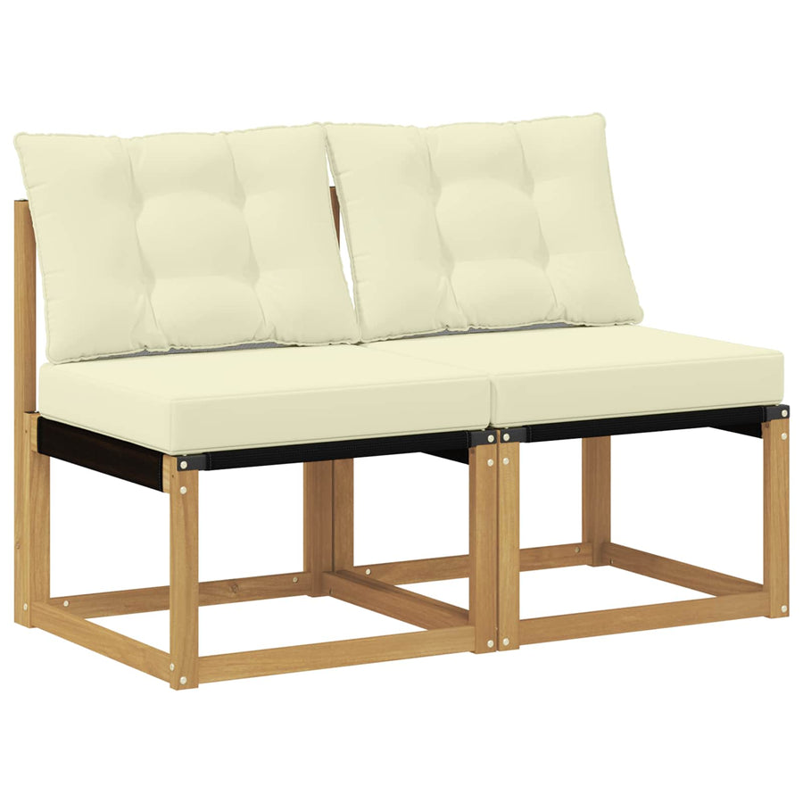 2 Stuk Buiten Midden Sofa Massief acaciahout en Textilene Stof