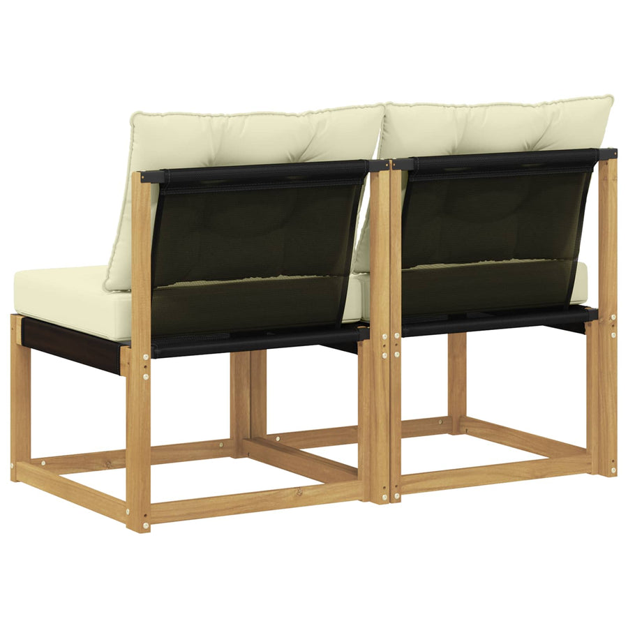 2 Stuk Buiten Midden Sofa Massief acaciahout en Textilene Stof