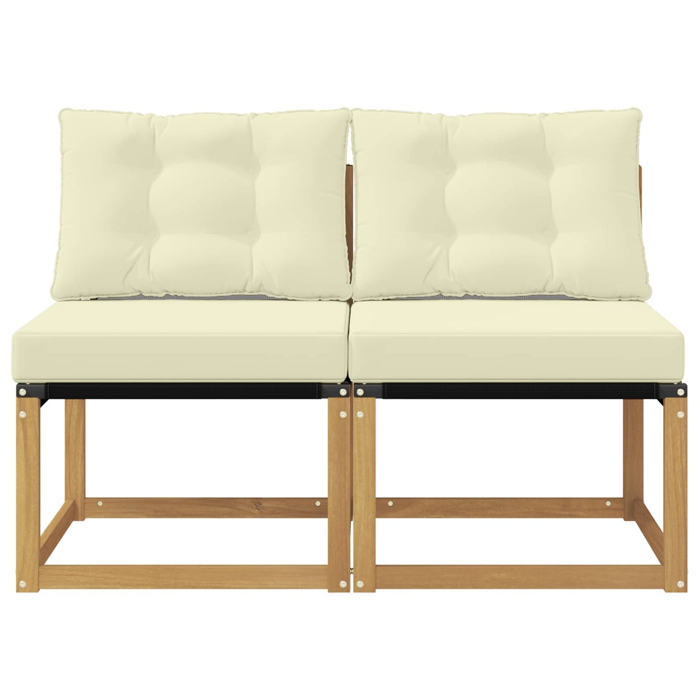 2 Stuk Buiten Midden Sofa Massief acaciahout en Textilene Stof
