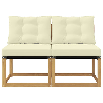 2 Stuk Buiten Midden Sofa Massief acaciahout en Textilene Stof