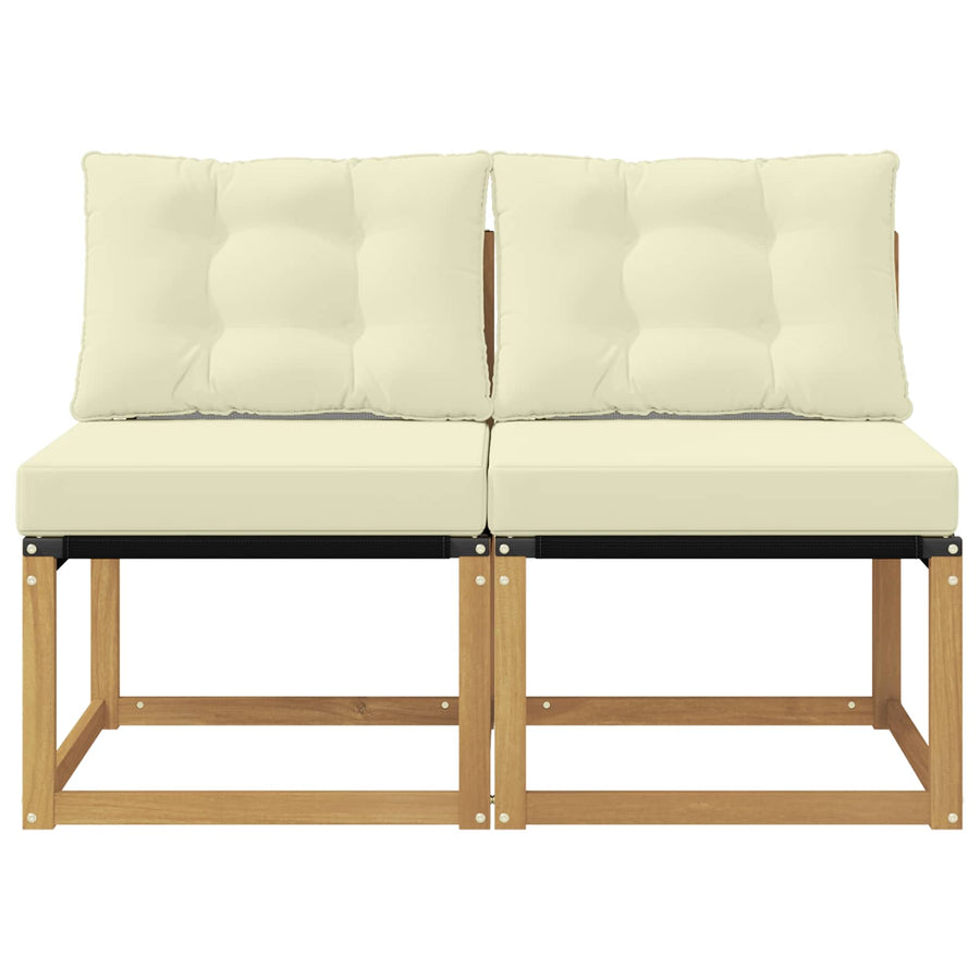 2 Stuk Buiten Midden Sofa Massief acaciahout en Textilene Stof