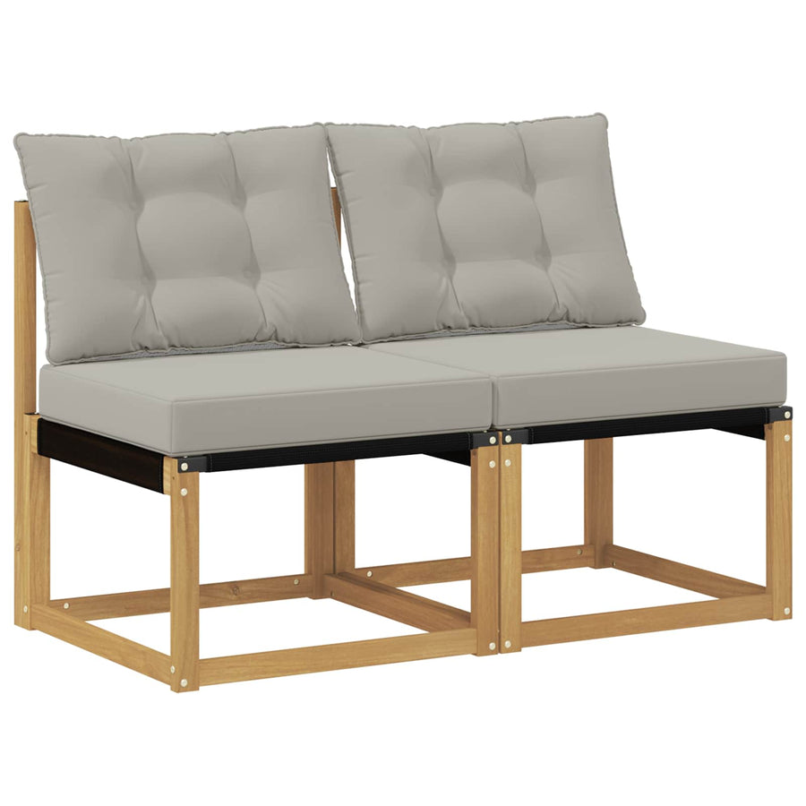 2 Stuk Buiten Midden Sofa Massief acaciahout en Textilene Stof