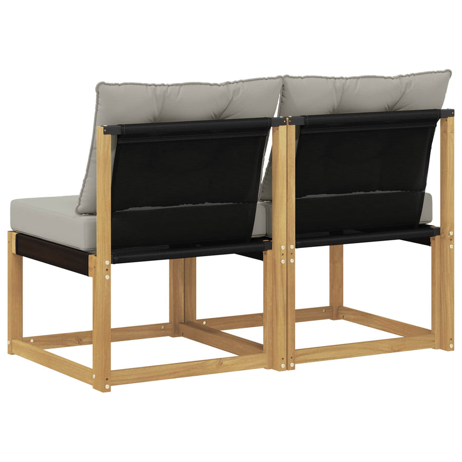 2 Stuk Buiten Midden Sofa Massief acaciahout en Textilene Stof