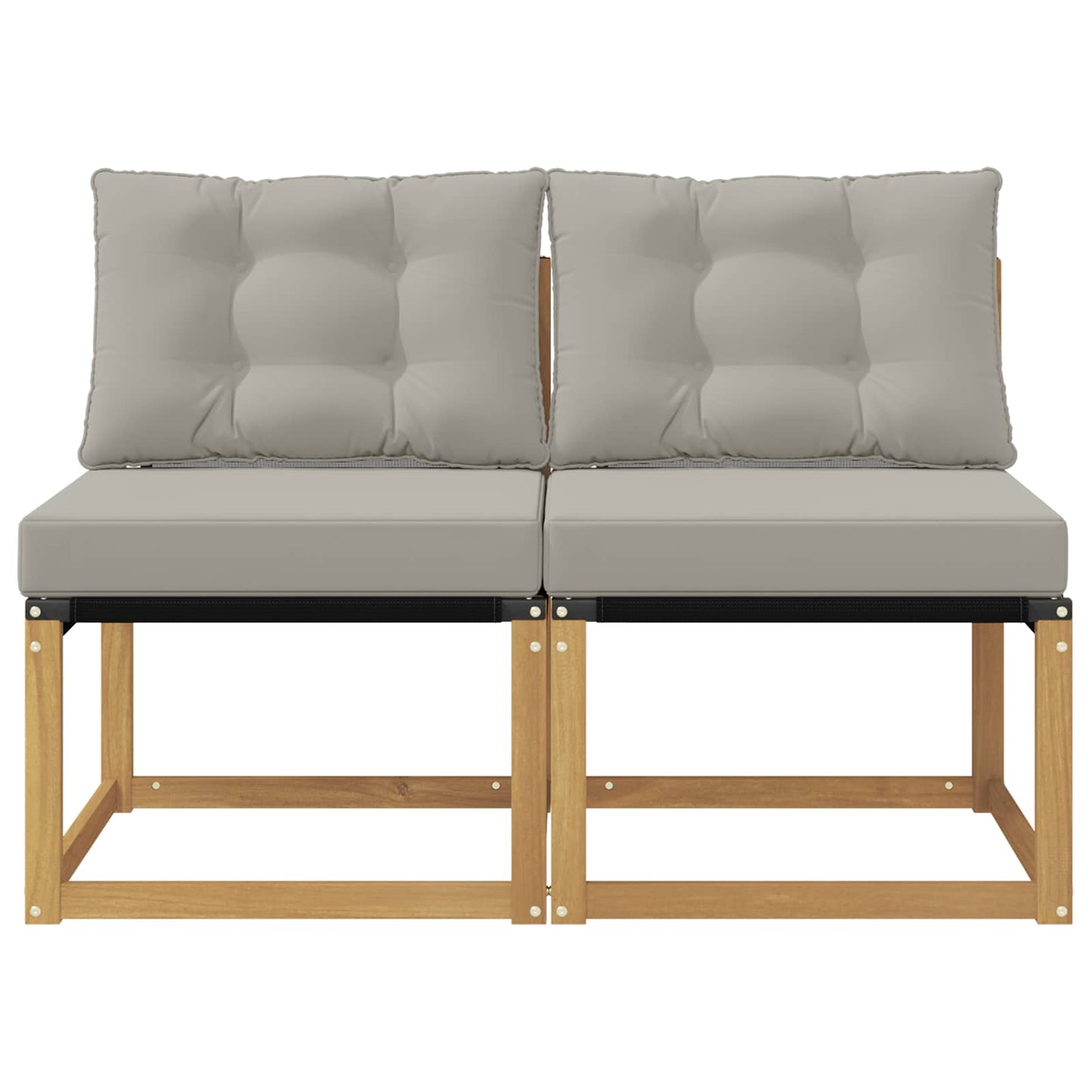 2 Stuk Buiten Midden Sofa Massief acaciahout en Textilene Stof
