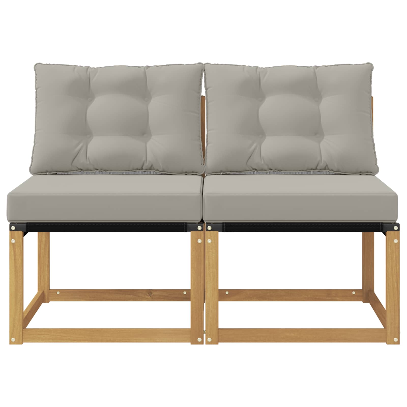 2 Stuk Buiten Midden Sofa Massief acaciahout en Textilene Stof