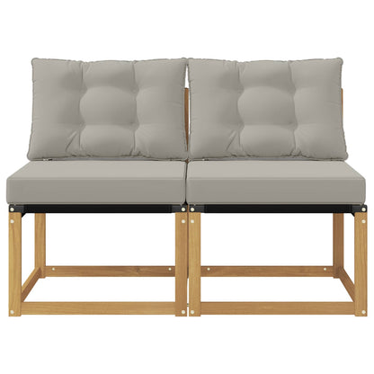 2 Stuk Buiten Midden Sofa Massief acaciahout en Textilene Stof